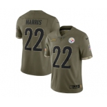 Men's Pittsburgh Steelers #22 Najee Harris 2022 Olive Salute To Service Limited Stitched Jerse