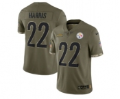 Men's Pittsburgh Steelers #22 Najee Harris 2022 Olive Salute To Service Limited Stitched Jerse