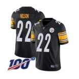 Men's Pittsburgh Steelers #22 Steven Nelson Black Team Color Vapor Untouchable Limited Player 100th Season Football Jersey