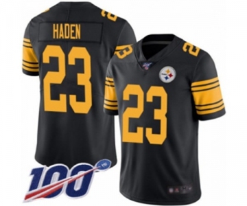 Men's Pittsburgh Steelers #23 Joe Haden Limited Black Rush Vapor Untouchable 100th Season Football Jersey