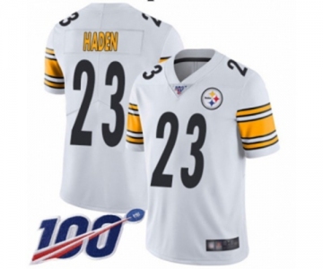 Men's Pittsburgh Steelers #23 Joe Haden White Vapor Untouchable Limited Player 100th Season Football Jersey