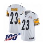 Men's Pittsburgh Steelers #23 Mike Wagner White Vapor Untouchable Limited Player 100th Season Football Jersey