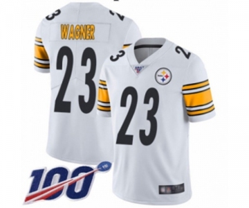 Men's Pittsburgh Steelers #23 Mike Wagner White Vapor Untouchable Limited Player 100th Season Football Jersey