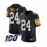 Men's Pittsburgh Steelers #24 Benny Snell Jr. Black Alternate Vapor Untouchable Limited Player 100th Season Football Jersey