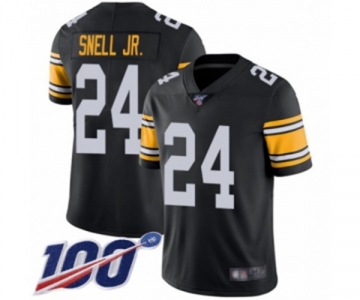 Men's Pittsburgh Steelers #24 Benny Snell Jr. Black Alternate Vapor Untouchable Limited Player 100th Season Football Jersey