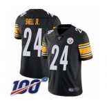 Men's Pittsburgh Steelers #24 Benny Snell Jr. Black Team Color Vapor Untouchable Limited Player 100th Season Football Jersey