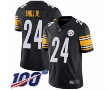 Men's Pittsburgh Steelers #24 Benny Snell Jr. Black Team Color Vapor Untouchable Limited Player 100th Season Football Jersey