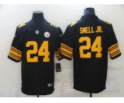 Men's Pittsburgh Steelers #24 Benny Snell Jr. Limited Black Rush Vapor Untouchable Football Jersey