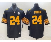 Men's Pittsburgh Steelers #24 Joey Porter Jr. Black 2023 Draft Color Rush Limited Stitched Jersey