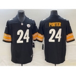 Men's Pittsburgh Steelers #24 Joey Porter Jr. Black 2023 Draft Vapor Untouchable Limited Stitched Jersey