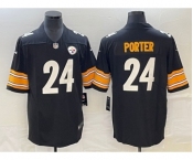 Men's Pittsburgh Steelers #24 Joey Porter Jr. Black 2023 Draft Vapor Untouchable Limited Stitched Jersey