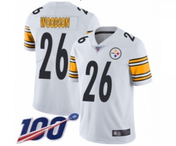 Men's Pittsburgh Steelers #26 Rod Woodson White Vapor Untouchable Limited Player 100th Season Football Jersey