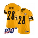 Men's Pittsburgh Steelers #28 Mike Hilton Limited Gold Inverted Legend 100th Season Football Jersey