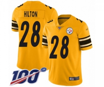 Men's Pittsburgh Steelers #28 Mike Hilton Limited Gold Inverted Legend 100th Season Football Jersey