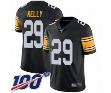 Men's Pittsburgh Steelers #29 Kam Kelly Black Alternate Vapor Untouchable Limited Player 100th Season Football Jersey