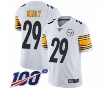 Men's Pittsburgh Steelers #29 Kam Kelly White Vapor Untouchable Limited Player 100th Season Football Jersey