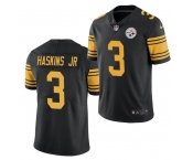 Men's Pittsburgh Steelers #3 Dwayne Haskins Jr. Black Color Rush Limited Stitched Jersey