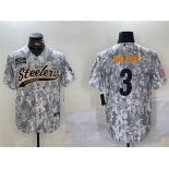 Men's Pittsburgh Steelers #3 Russell Wilson 2024 Arctic Camo Salute To Service Stitched Baseball Jersey