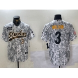 Men's Pittsburgh Steelers #3 Russell Wilson 2024 Arctic Camo Salute To Service Stitched Baseball Jerseys