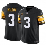 Men's Pittsburgh Steelers #3 Russell Wilson Black 2024 F.U.S.E. With Walter Payton Patch Vapor Untouchable Limited Football Stitched Jersey