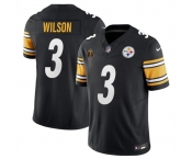 Men's Pittsburgh Steelers #3 Russell Wilson Black F.U.S.E. With Walter Payton Patch Vapor Untouchable Limited Football Stitched Jersey