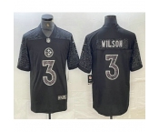 Men's Pittsburgh Steelers #3 Russell Wilson Black Reflective Limited Stitched Football Jersey