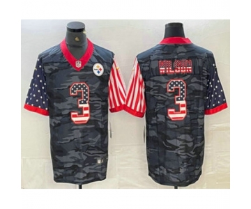 Men's Pittsburgh Steelers #3 Russell Wilson USA Camo 2020 Salute To Service Stitched NFL Nike Limited Jersey