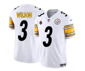 Men's Pittsburgh Steelers #3 Russell Wilson White F.U.S.E. With Walter Payton Patch Vapor Limited Football Stitched Jersey