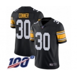 Men's Pittsburgh Steelers #30 James Conner Black Alternate Vapor Untouchable Limited Player 100th Season Football Jersey