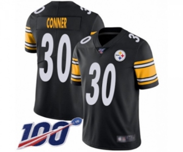 Men's Pittsburgh Steelers #30 James Conner Black Team Color Vapor Untouchable Limited Player 100th Season Football Jersey