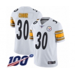 Men's Pittsburgh Steelers #30 James Conner White Vapor Untouchable Limited Player 100th Season Football Jersey