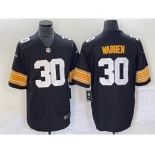 Men's Pittsburgh Steelers #30 Jaylen Warren Black 2023 FUSE Vapor Limited Stitched Throwback Jersey