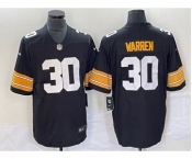 Men's Pittsburgh Steelers #30 Jaylen Warren Black 2023 FUSE Vapor Limited Stitched Throwback Jersey