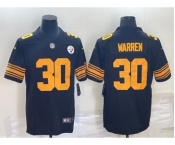 Men's Pittsburgh Steelers #30 Jaylen Warren Black Color Rush Stitched Jersey