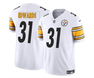 Men's Pittsburgh Steelers #31 Daijun Edwards White 2024 F.U.S.E. Vapor Untouchable Limited Football Stitched Jersey