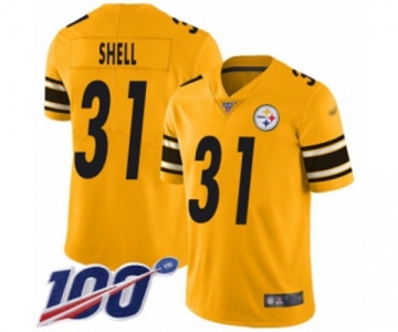 Men's Pittsburgh Steelers #31 Donnie Shell Limited Gold Inverted Legend 100th Season Football Jersey