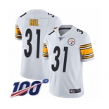 Men's Pittsburgh Steelers #31 Donnie Shell White Vapor Untouchable Limited Player 100th Season Football Jersey