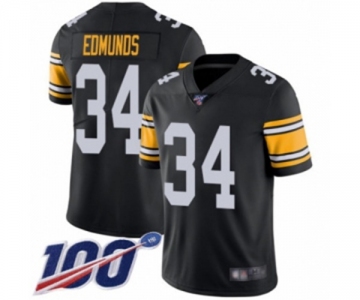 Men's Pittsburgh Steelers #34 Terrell Edmunds Black Alternate Vapor Untouchable Limited Player 100th Season Football Jersey