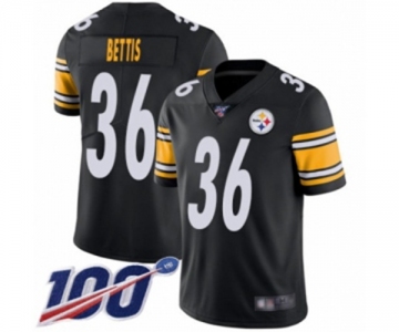 Men's Pittsburgh Steelers #36 Jerome Bettis Black Team Color Vapor Untouchable Limited Player 100th Season Football Jersey