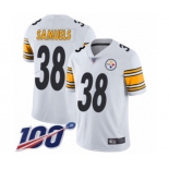 Men's Pittsburgh Steelers #38 Jaylen Samuels White Vapor Untouchable Limited Player 100th Season Football Jersey