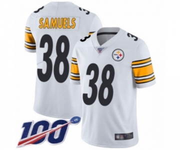 Men's Pittsburgh Steelers #38 Jaylen Samuels White Vapor Untouchable Limited Player 100th Season Football Jersey