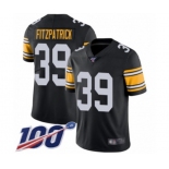 Men's Pittsburgh Steelers #39 Minkah Fitzpatrick Black Alternate Vapor Untouchable Limited Player 100th Season Football Jersey