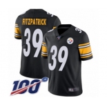 Men's Pittsburgh Steelers #39 Minkah Fitzpatrick Black Team Color Vapor Untouchable Limited Player 100th Season Football Jersey