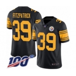 Men's Pittsburgh Steelers #39 Minkah Fitzpatrick Limited Black Rush Vapor Untouchable 100th Season Football Jersey