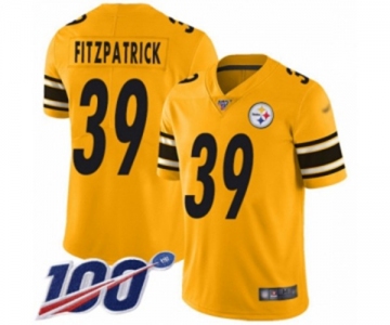 Men's Pittsburgh Steelers #39 Minkah Fitzpatrick Limited Gold Inverted Legend 100th Season Football Jersey