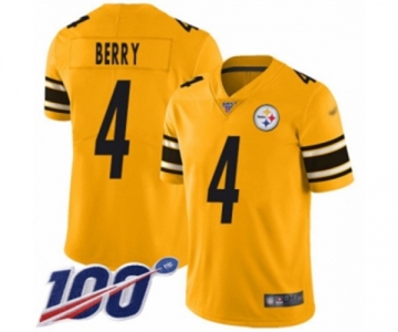 Men's Pittsburgh Steelers #4 Jordan Berry Limited Gold Inverted Legend 100th Season Football Jersey