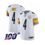 Men's Pittsburgh Steelers #4 Jordan Berry White Vapor Untouchable Limited Player 100th Season Football Jersey