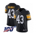 Men's Pittsburgh Steelers #43 Troy Polamalu Black Alternate Vapor Untouchable Limited Player 100th Season Football Jersey