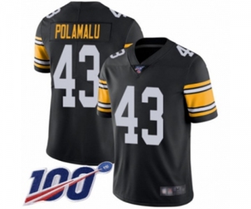 Men's Pittsburgh Steelers #43 Troy Polamalu Black Alternate Vapor Untouchable Limited Player 100th Season Football Jersey