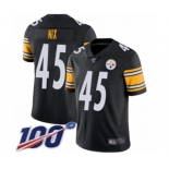 Men's Pittsburgh Steelers #45 Roosevelt Nix Black Team Color Vapor Untouchable Limited Player 100th Season Football Jersey